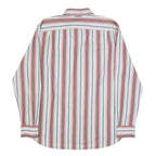 TOMMY HILFIGER Mens Red & Blue Striped Shirt L Classic Button-Down Cotton