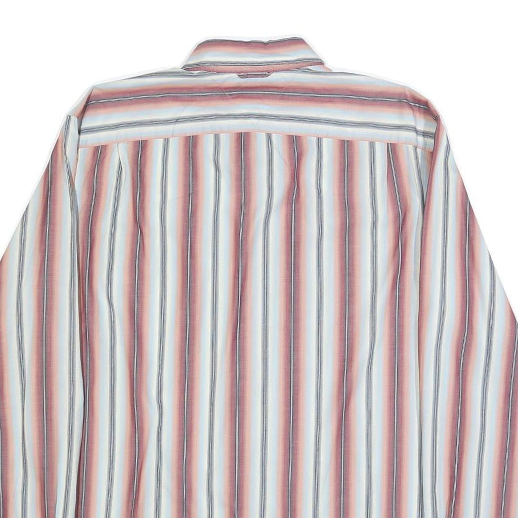 TOMMY HILFIGER Mens Red & Blue Striped Shirt L Classic Button-Down Cotton