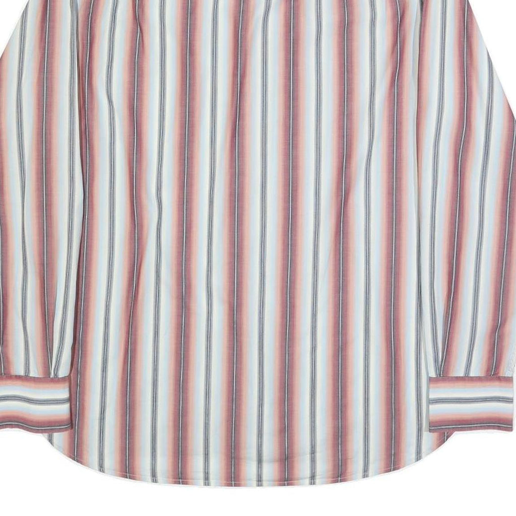 TOMMY HILFIGER Mens Red & Blue Striped Shirt L Classic Button-Down Cotton