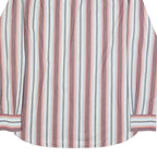 TOMMY HILFIGER Mens Red & Blue Striped Shirt L Classic Button-Down Cotton