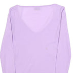 MORGAN Womens Lilac Basic Top Long Sleeve V-Neck M Lightweight Stretch