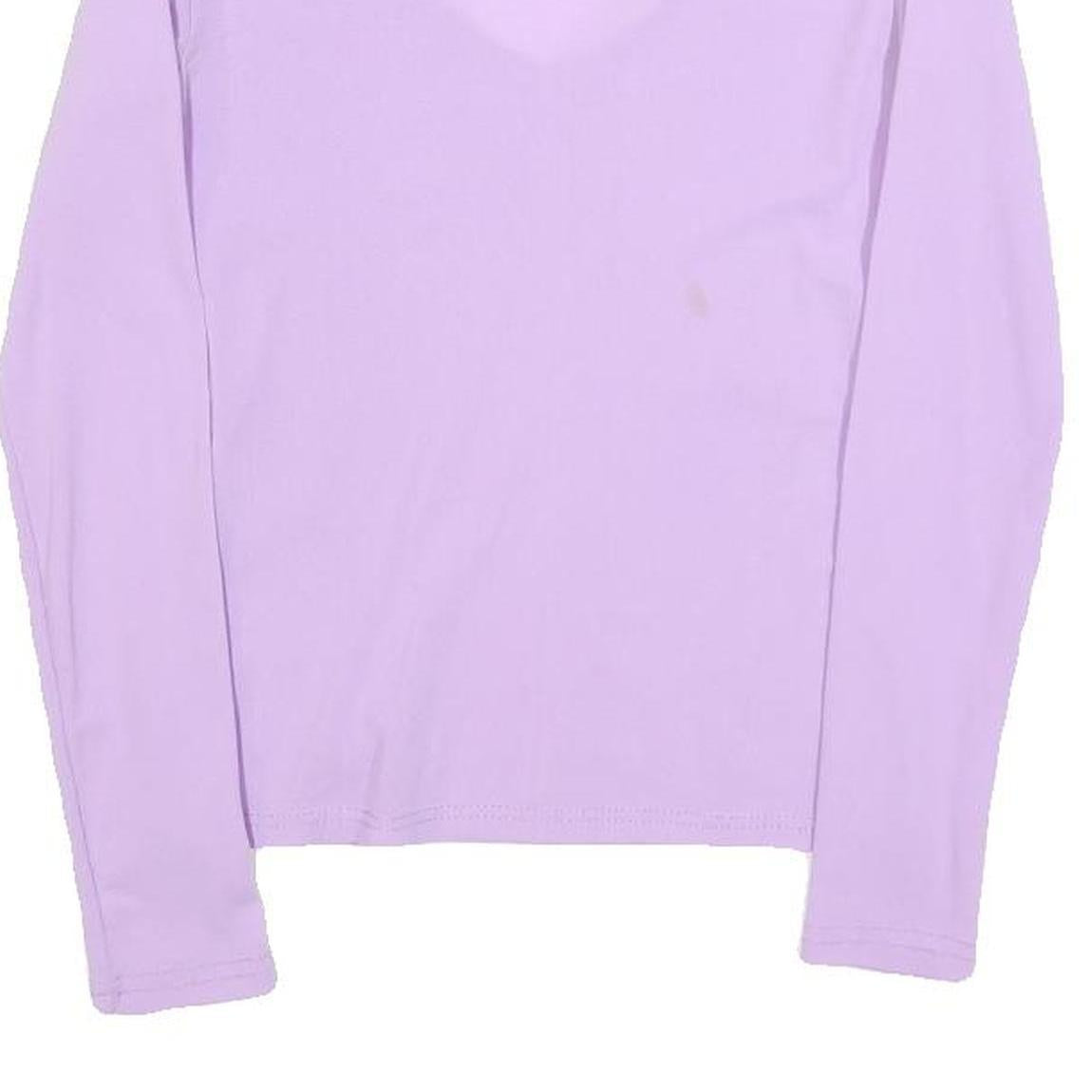 MORGAN Womens Lilac Basic Top Long Sleeve V-Neck M Lightweight Stretch