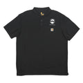 CARHARTT Mens Black Polo Shirt XL Logo Pocket Short Sleeve Workwear