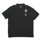 CARHARTT Mens Black Polo Shirt XL Logo Pocket Short Sleeve Workwear