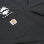 CARHARTT Mens Black Polo Shirt XL Logo Pocket Short Sleeve Workwear