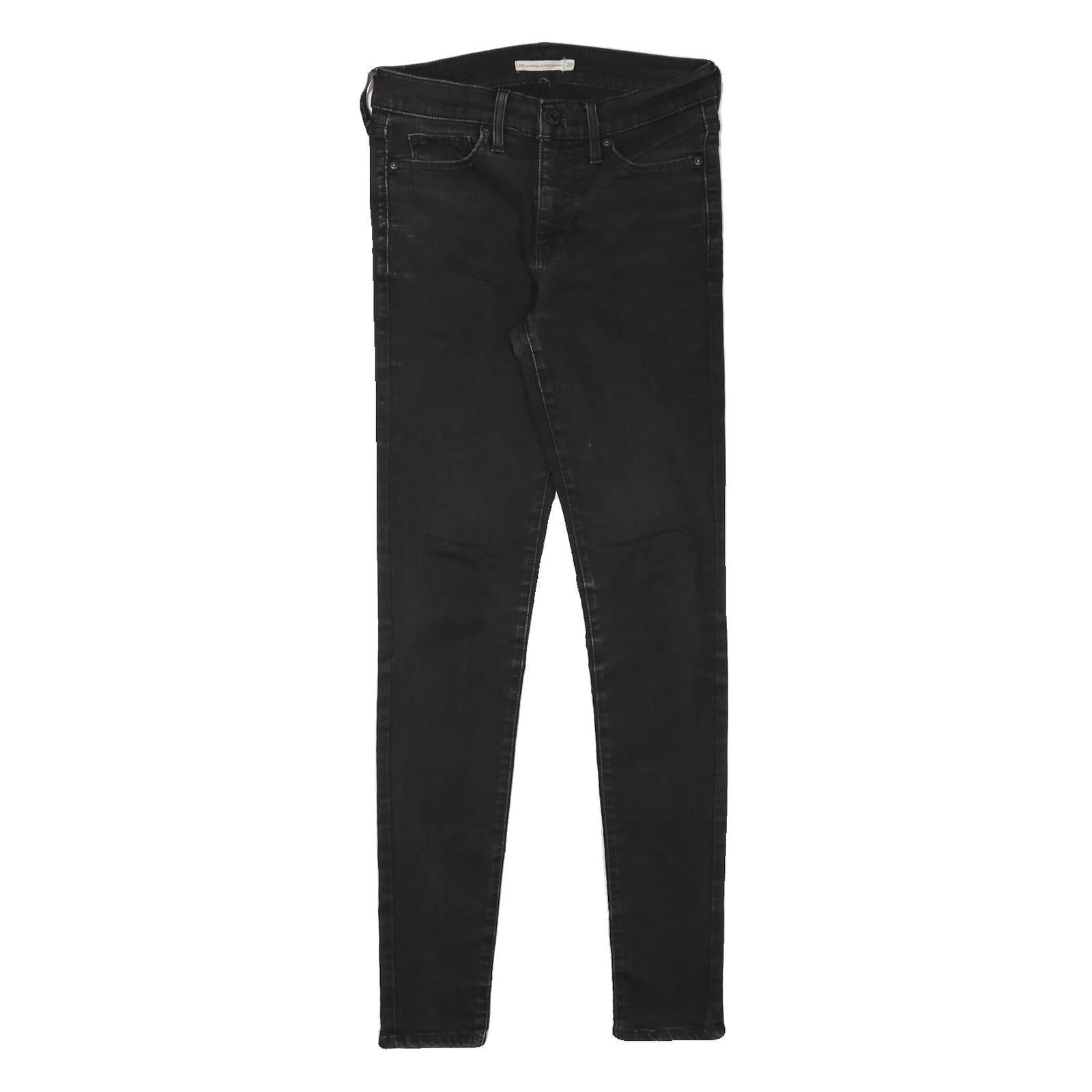 LEVI'S Womens Jeans Black Slim Skinny Denim W28 L30 Cotton Blend Zip