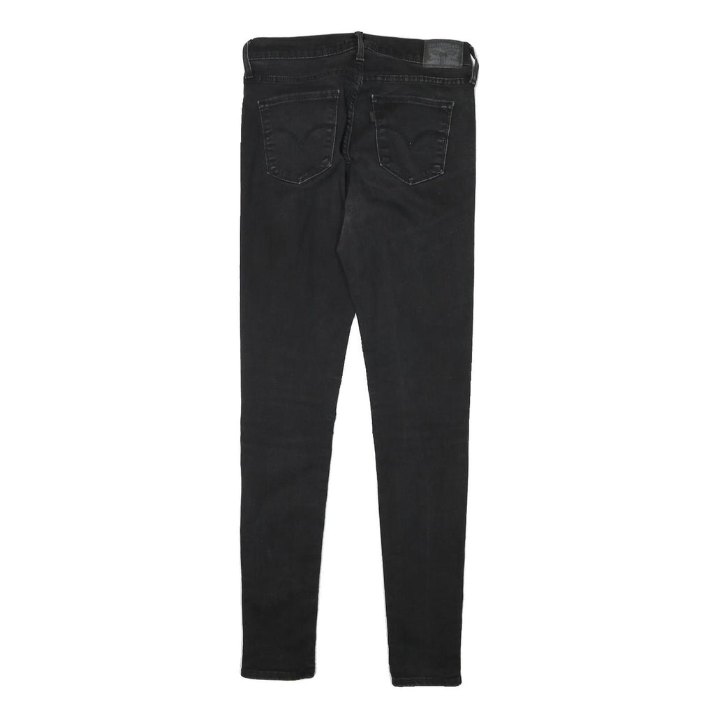 LEVI'S Womens Jeans Black Slim Skinny Denim W28 L30 Cotton Blend Zip