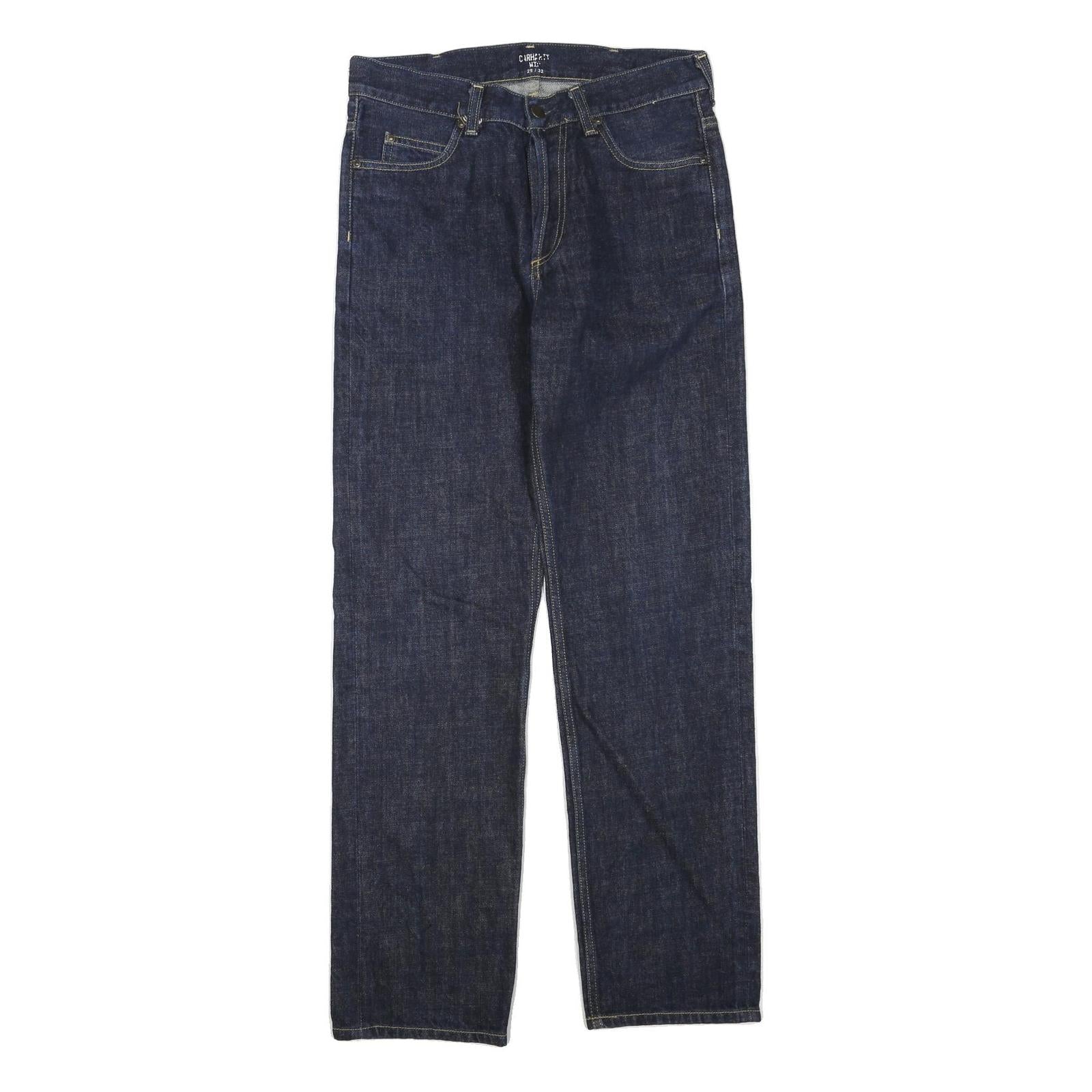 CARHARTT Mens Jeans Blue Regular Straight Denim Raw W28 L32 Durable Workwear