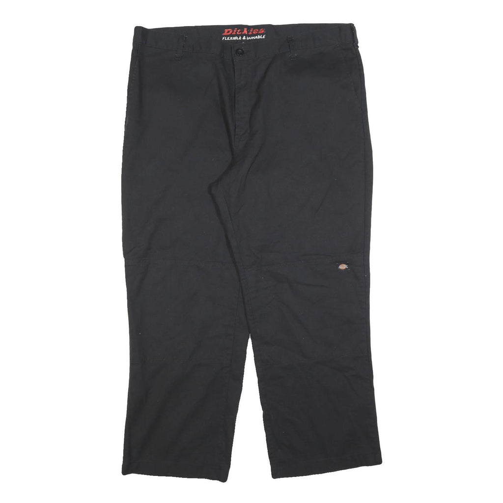 DICKIES Mens Cotton Blend Black Relaxed Straight Trousers W40 L30 Workwear