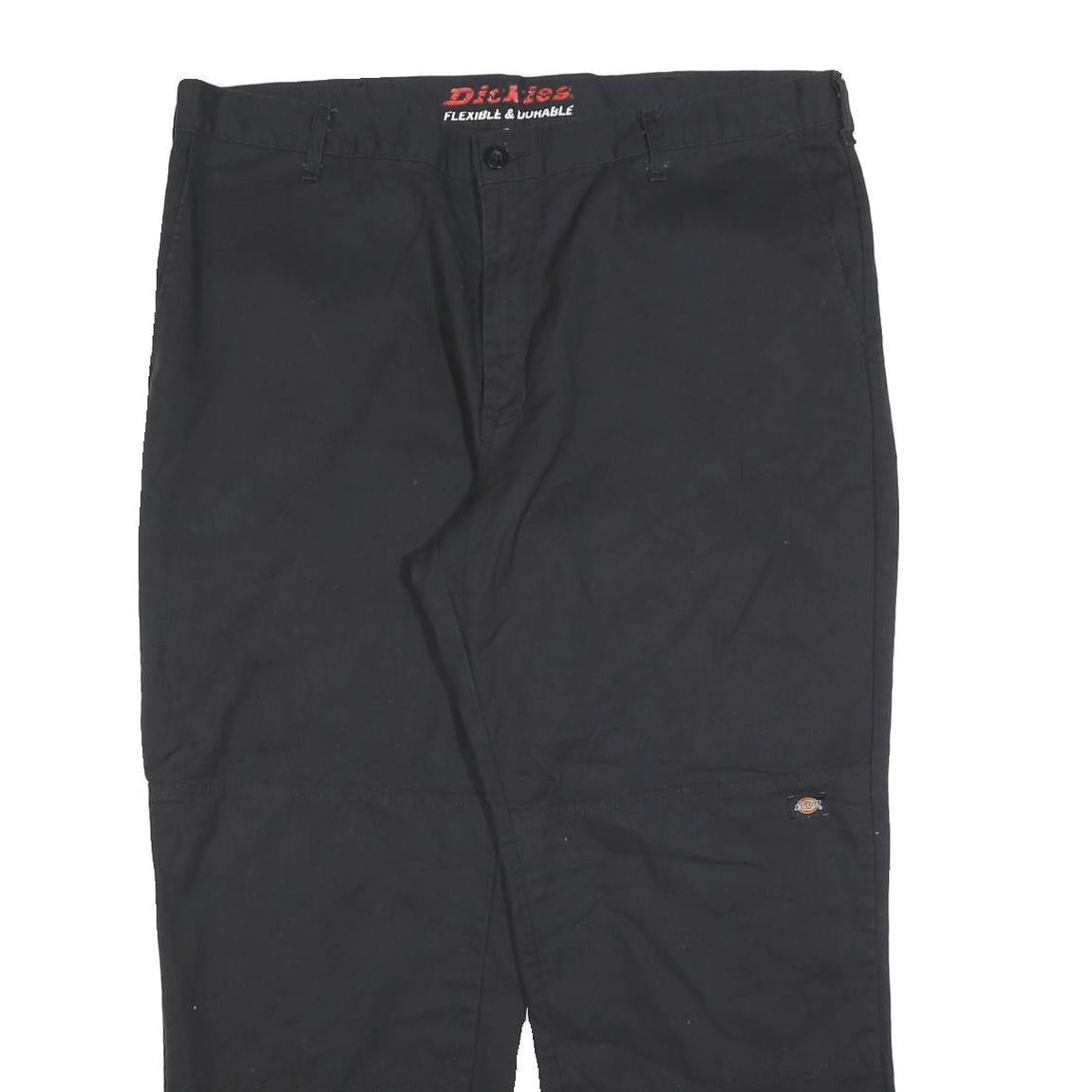 DICKIES Mens Cotton Blend Black Relaxed Straight Trousers W40 L30 Workwear