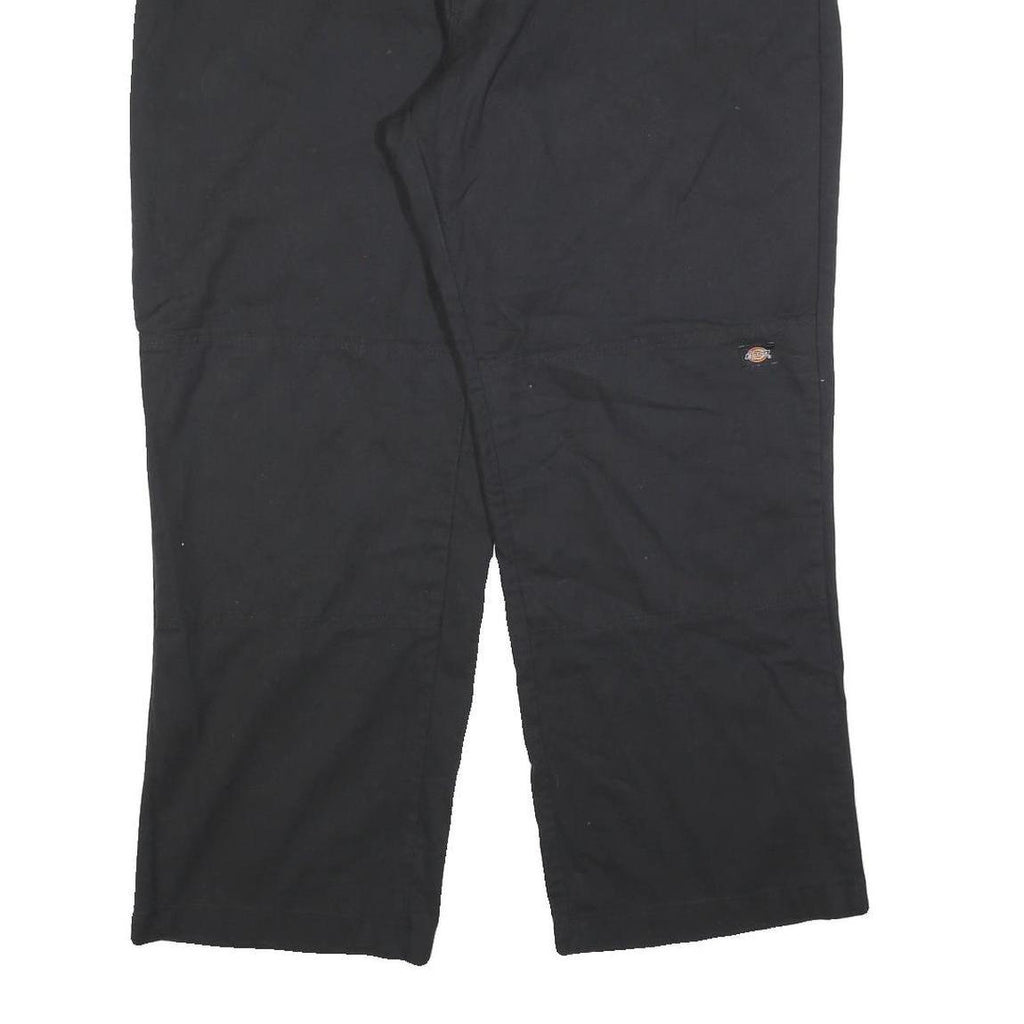 DICKIES Mens Cotton Blend Black Relaxed Straight Trousers W40 L30 Workwear