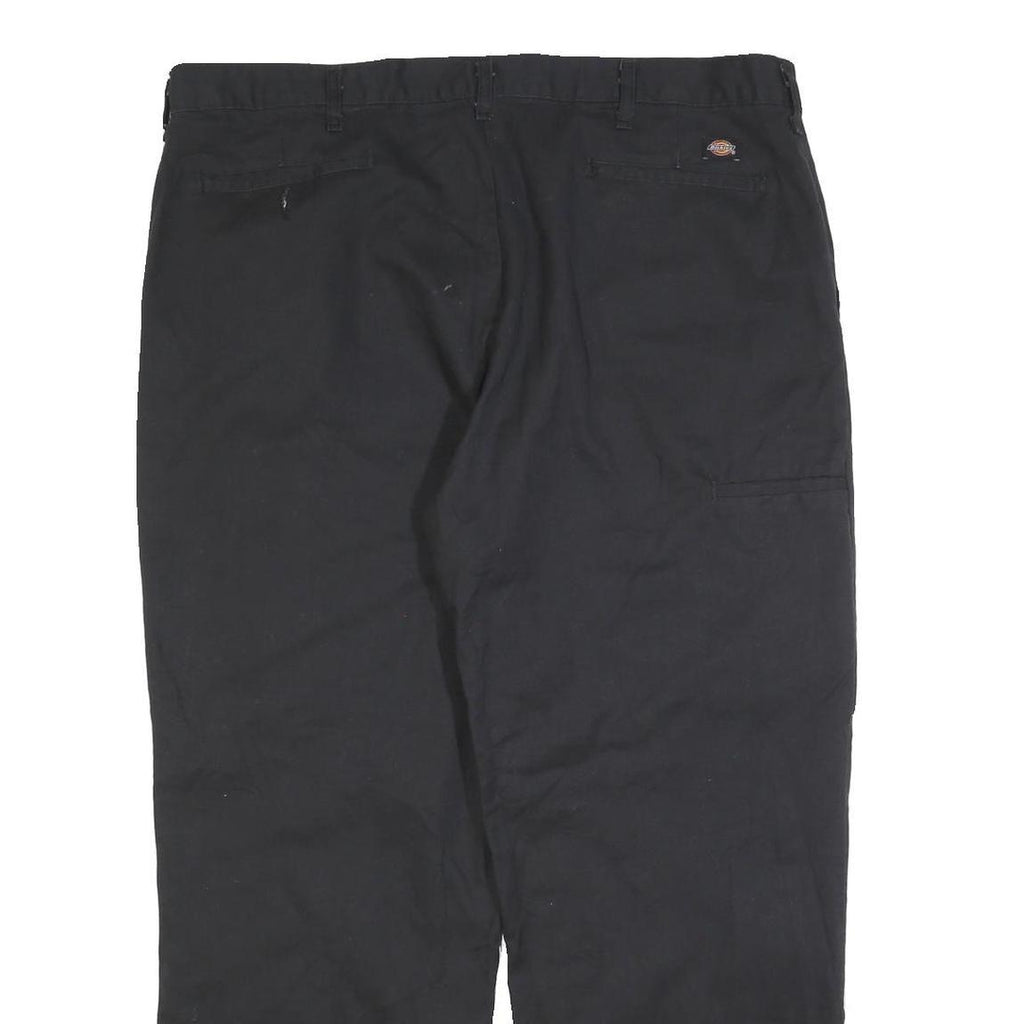 DICKIES Mens Cotton Blend Black Relaxed Straight Trousers W40 L30 Workwear