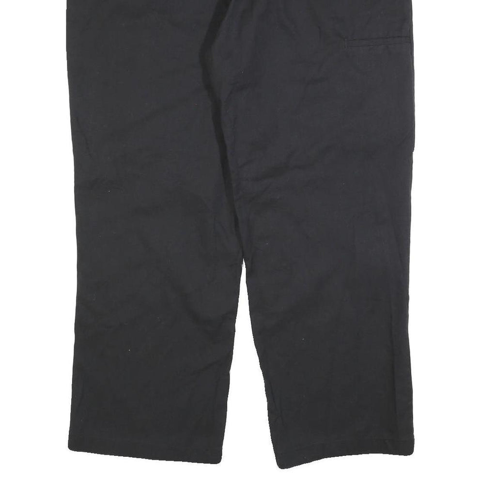 DICKIES Mens Cotton Blend Black Relaxed Straight Trousers W40 L30 Workwear