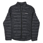 FILA Womens Black Outdoor Jacket L Polyester Blend Microfibre Plain Lightweight