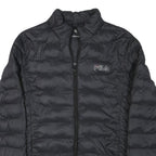 FILA Womens Black Outdoor Jacket L Polyester Blend Microfibre Plain Lightweight