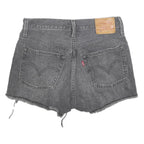 LEVI'S Womens Shorts Grey Denim Casual Cut-Off S W28 Frayed Hem Retro Style