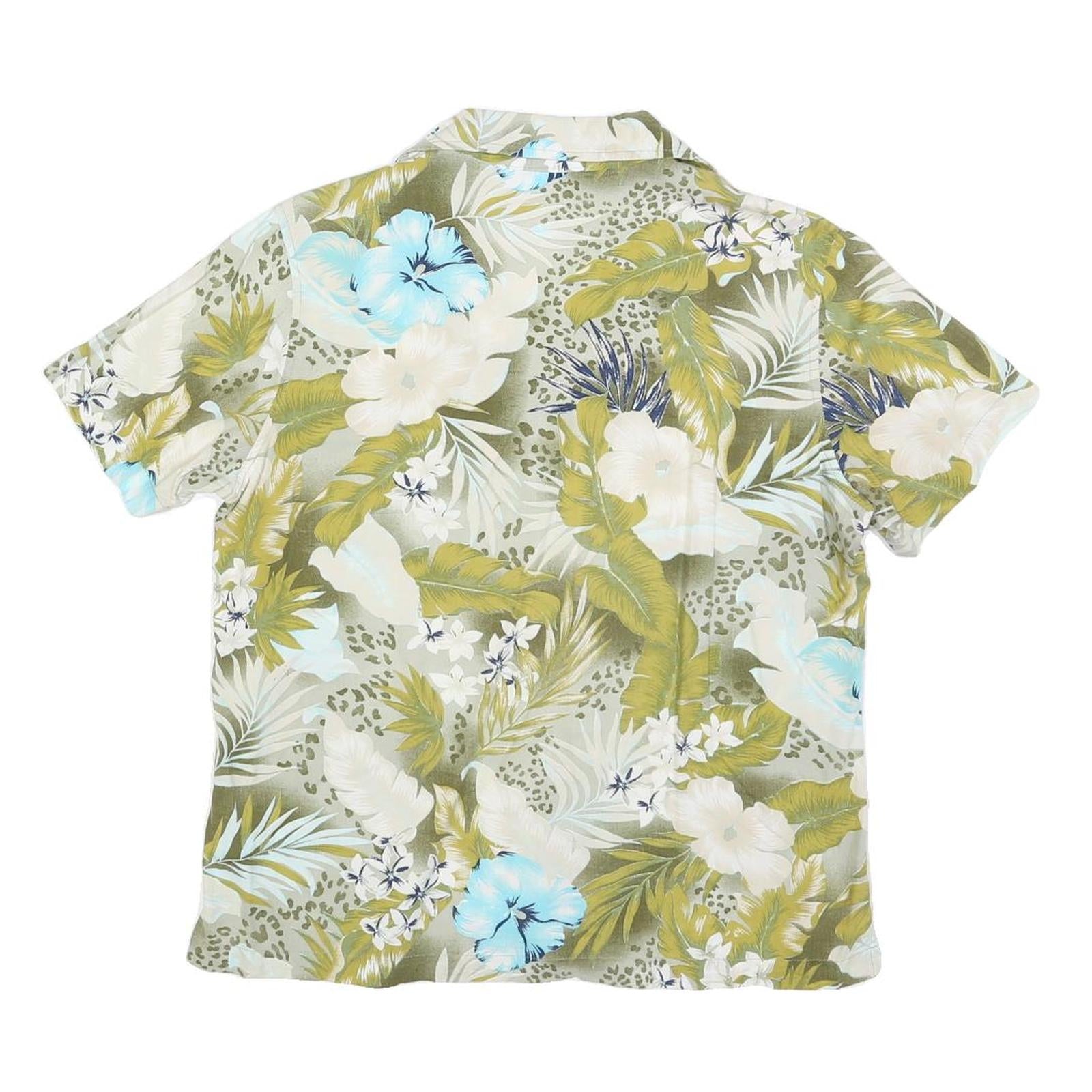 ERIKA Womens Green & Blue Floral Pattern Shirt S Summer Casual Lightweight