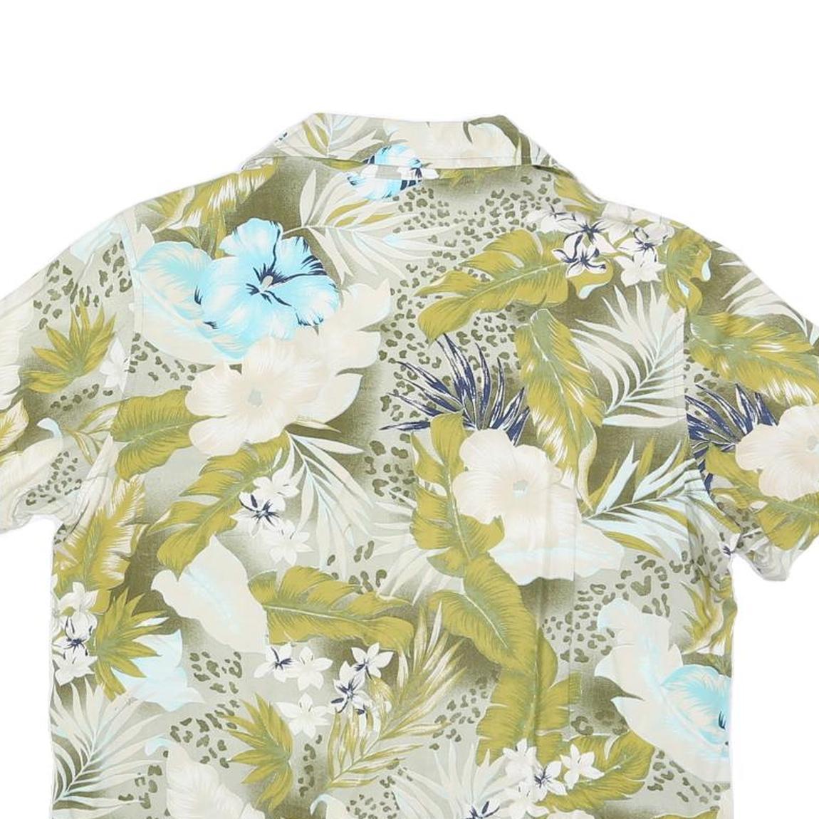 ERIKA Womens Green & Blue Floral Pattern Shirt S Summer Casual Lightweight