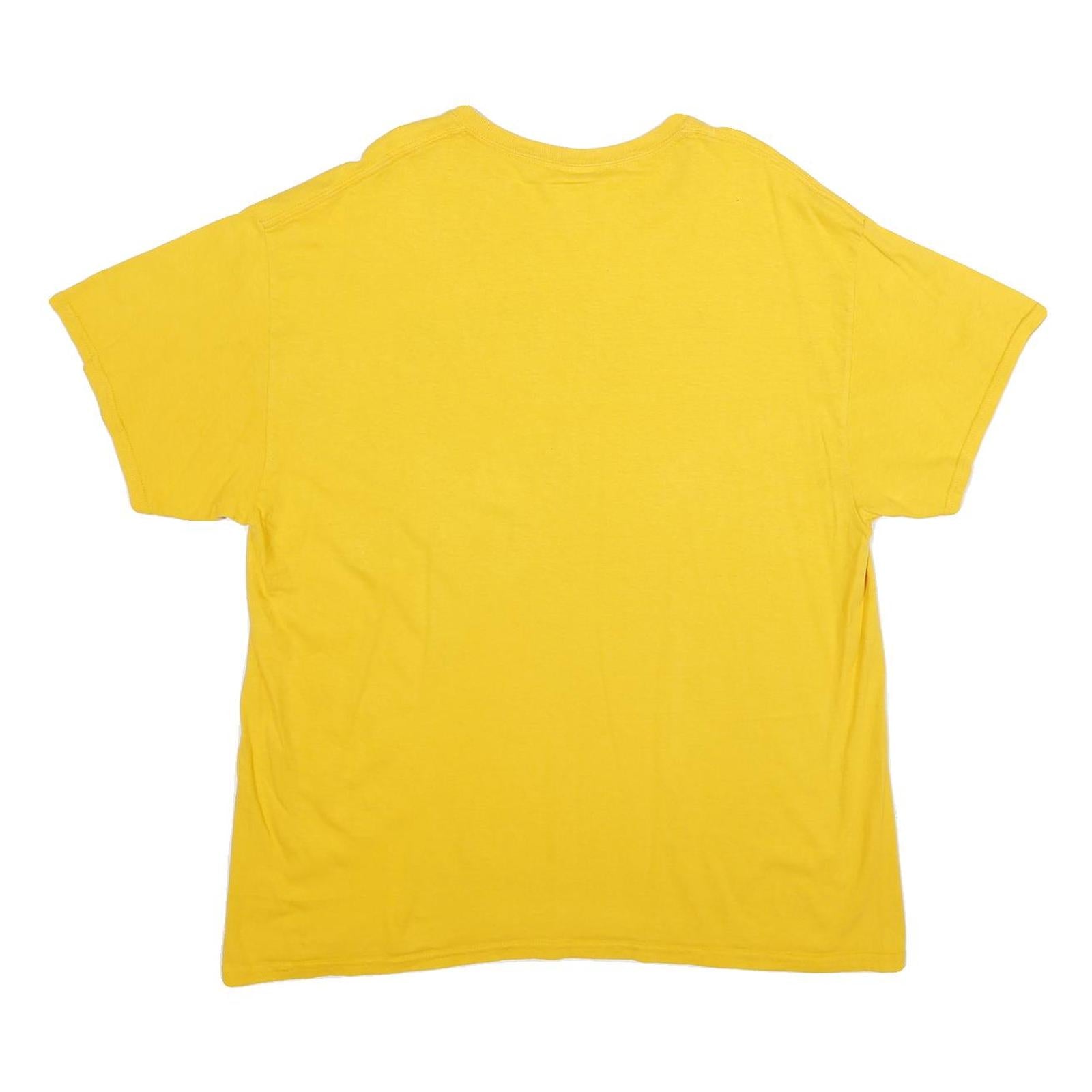 GILDAN Mens Yellow Salem Tennis Graphic T-Shirt XL Short Sleeve Crew Neck