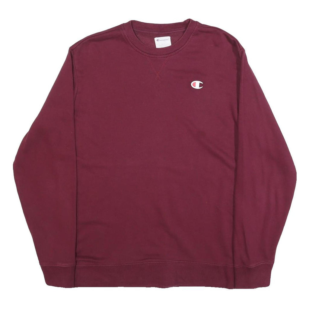 CHAMPION Mens Maroon Crew Neck M Cotton Blend Pullover Sweatshirt