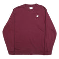 CHAMPION Mens Maroon Crew Neck M Cotton Blend Pullover Sweatshirt