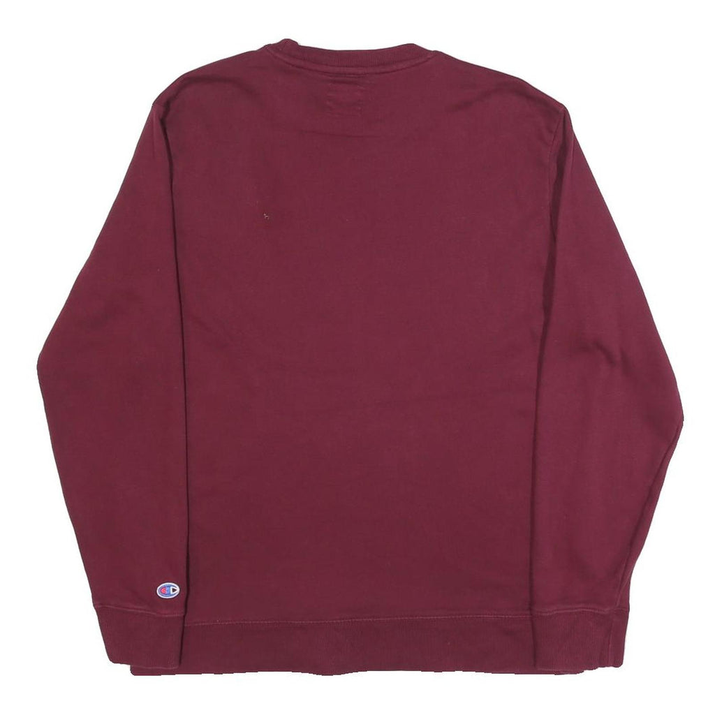CHAMPION Mens Maroon Crew Neck M Cotton Blend Pullover Sweatshirt