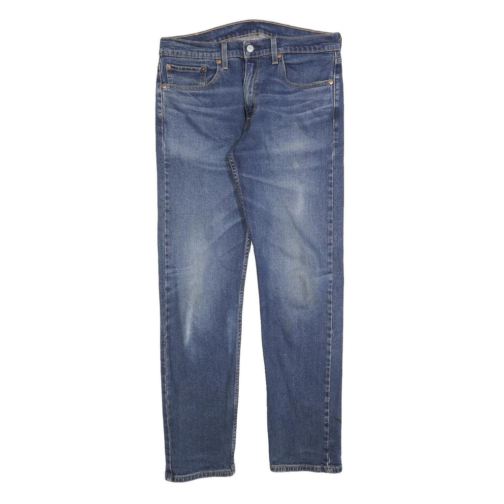 LEVI'S 502 Mens Slim Blue Denim Medium Cotton Blend Zip Jeans Straight W32 L32