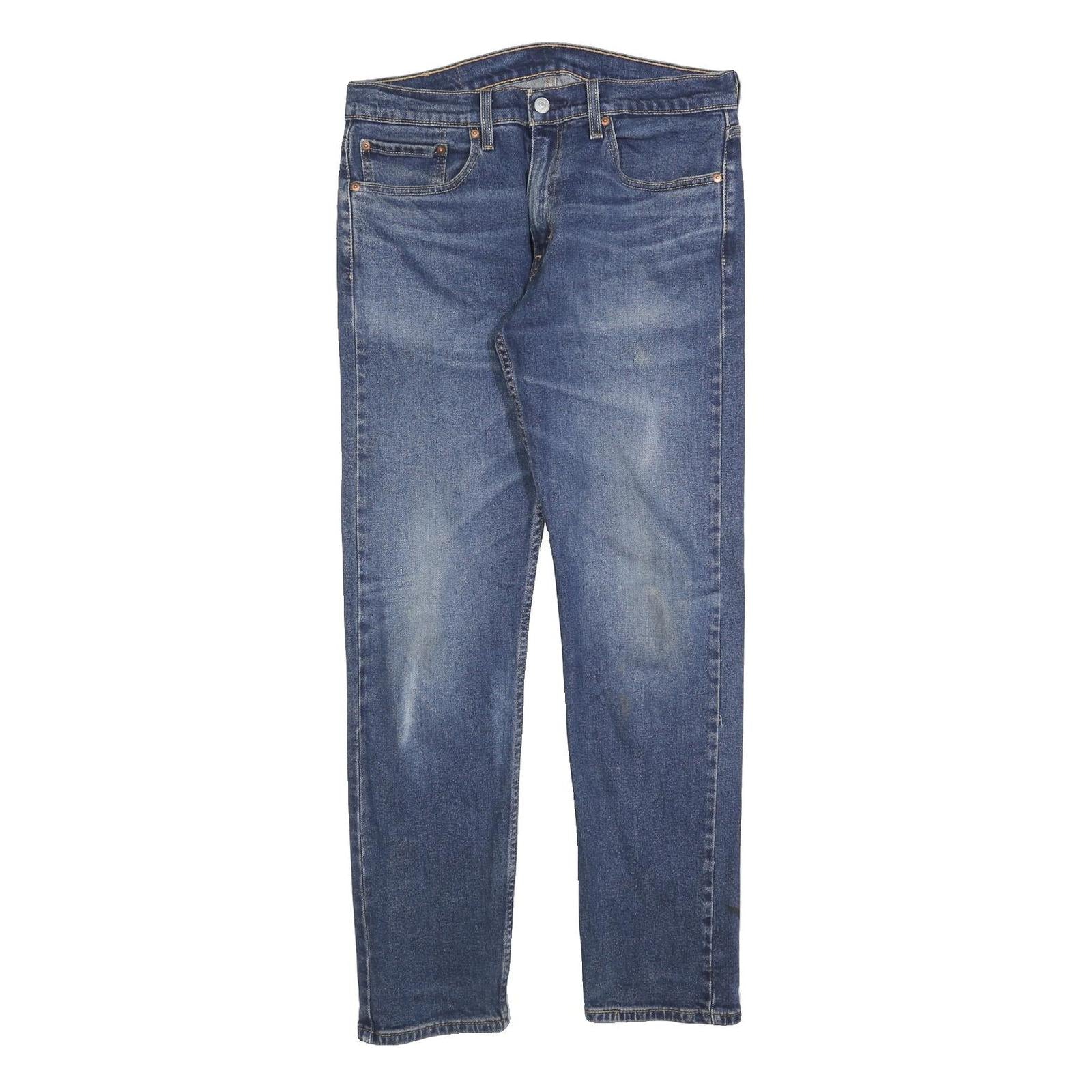 LEVI'S 502 Mens Slim Blue Denim Medium Cotton Blend Zip Jeans Straight W32 L32