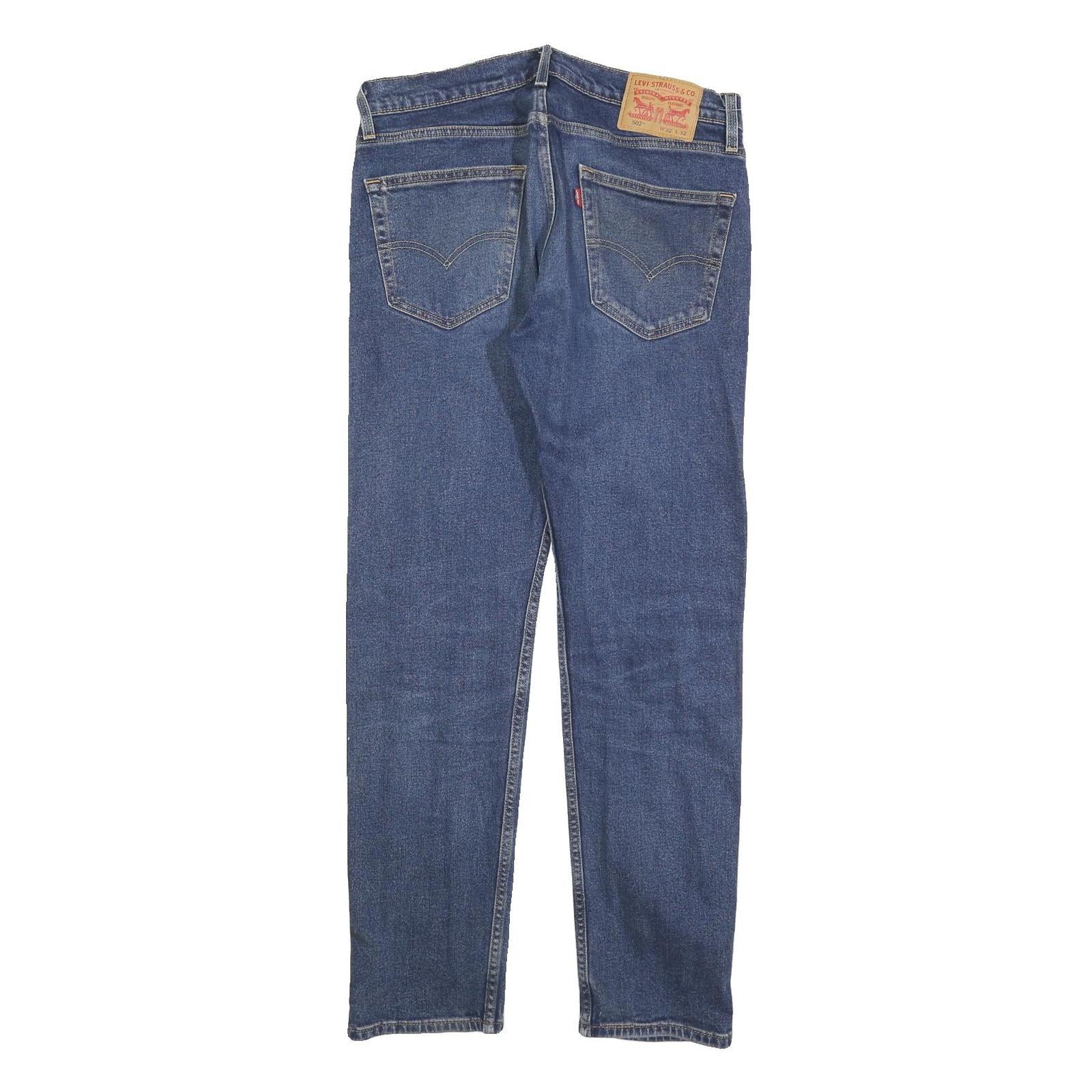 LEVI'S 502 Mens Slim Blue Denim Medium Cotton Blend Zip Jeans Straight W32 L32