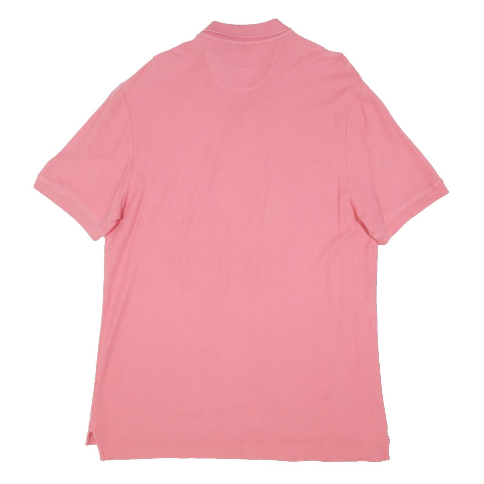 CHAPS Mens Pink Short Sleeve Plain L Polo Shirt Cotton Blend Casual