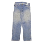 DICKIES Mens Blue Regular Fit Straight Denim Light Wash W36 L32 Cotton Blend Zip