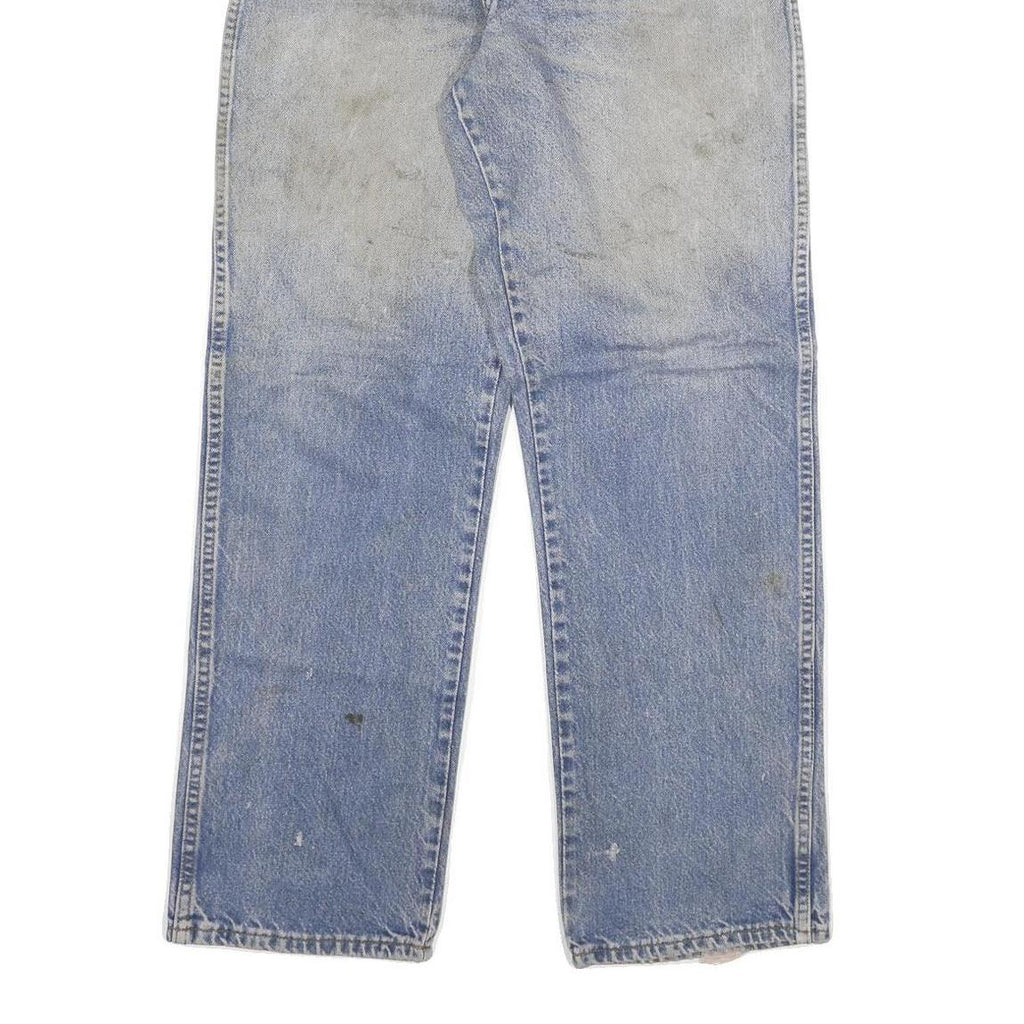 DICKIES Mens Blue Regular Fit Straight Denim Light Wash W36 L32 Cotton Blend Zip