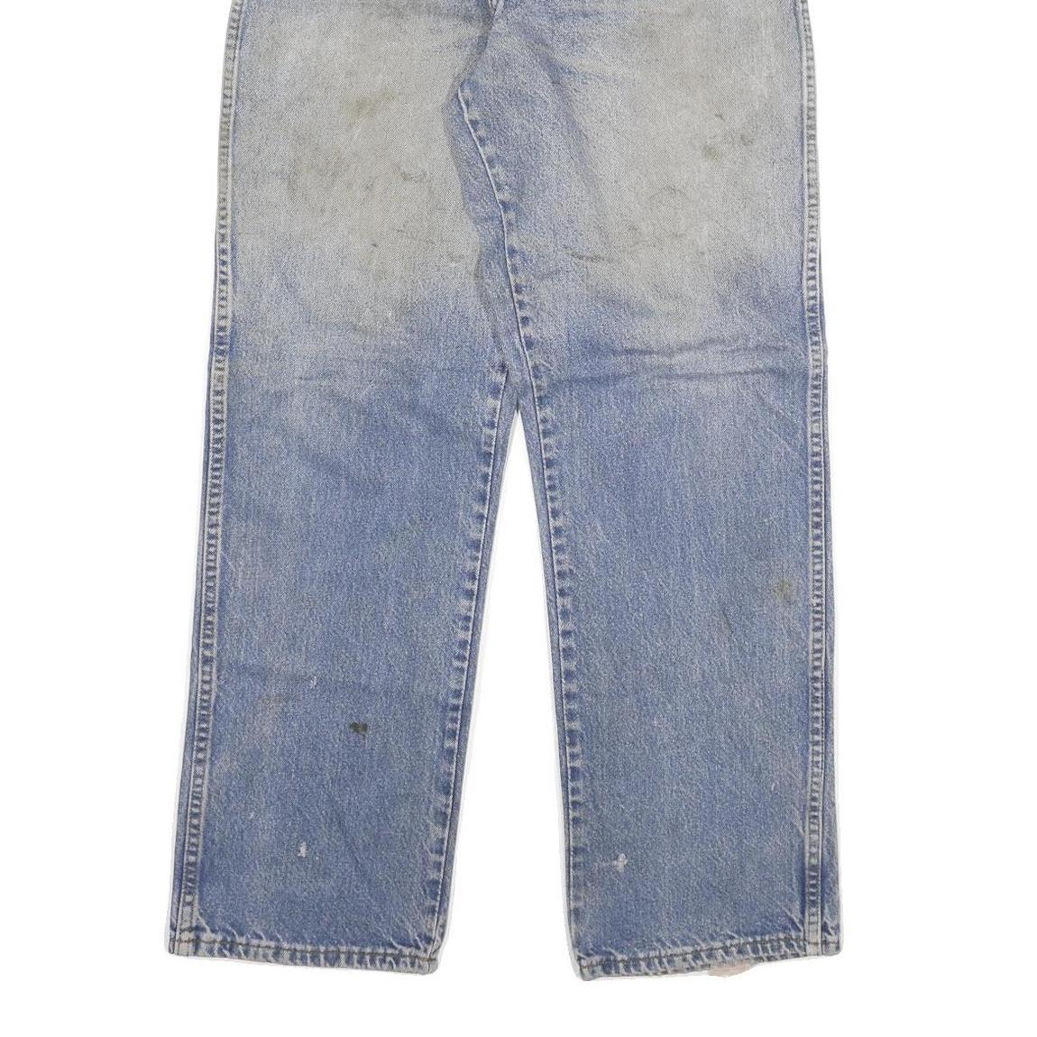 DICKIES Mens Blue Regular Fit Straight Denim Light Wash W36 L32 Cotton Blend Zip