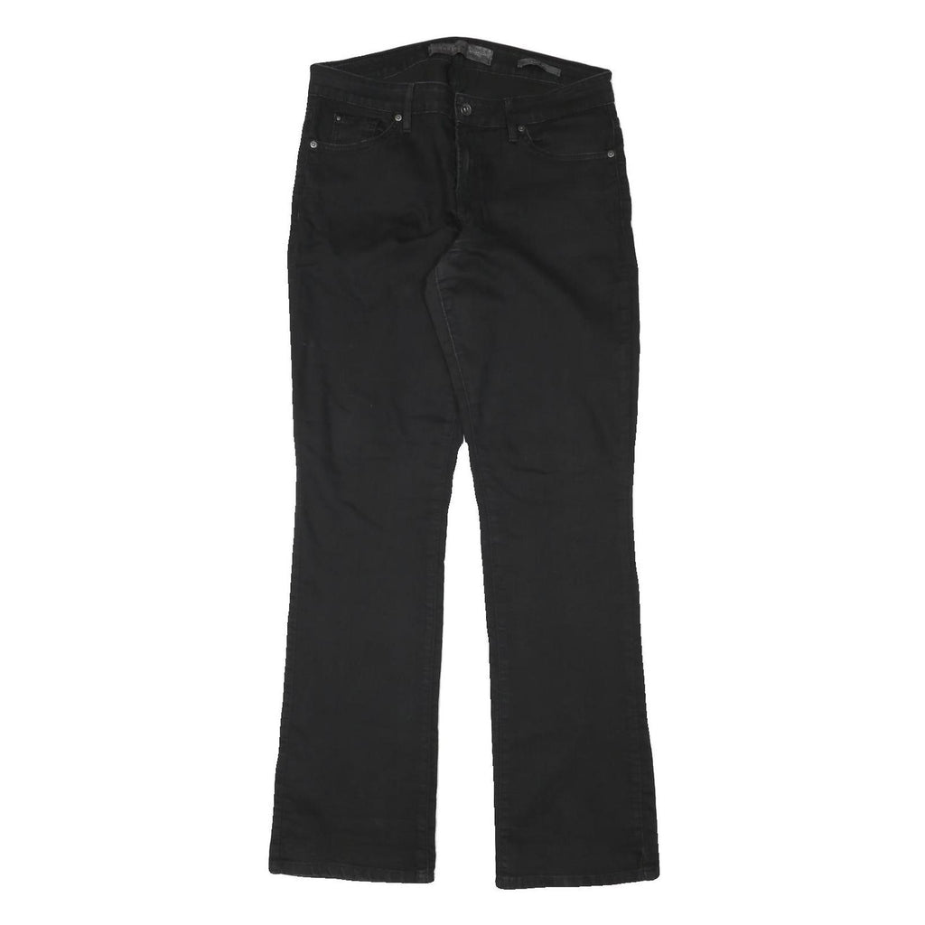 GUESS Womens Black Regular Fit Straight Denim Jeans W31 L33 Zip Cotton Blend