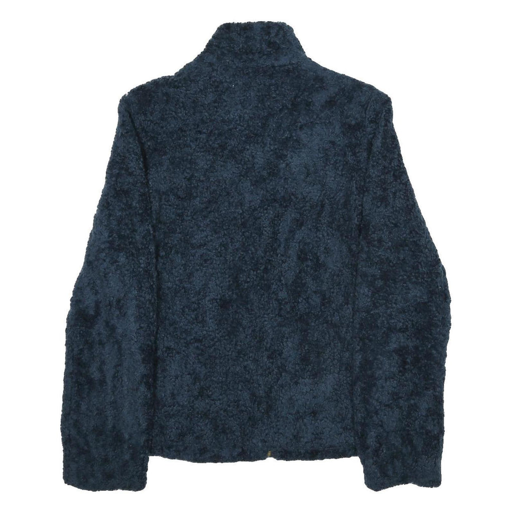 PENDLETON Womens Navy Blue Acrylic Zip Jacket M Fleece Checked Pocket
