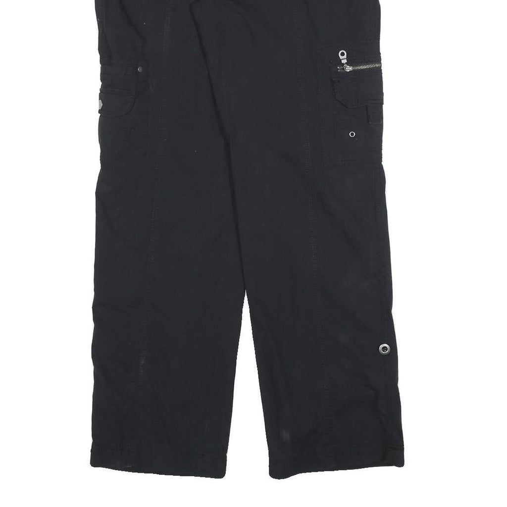 KHAKIS & CO Womens Cotton Blend Black Regular Fit Straight Leg Trousers W30 L32