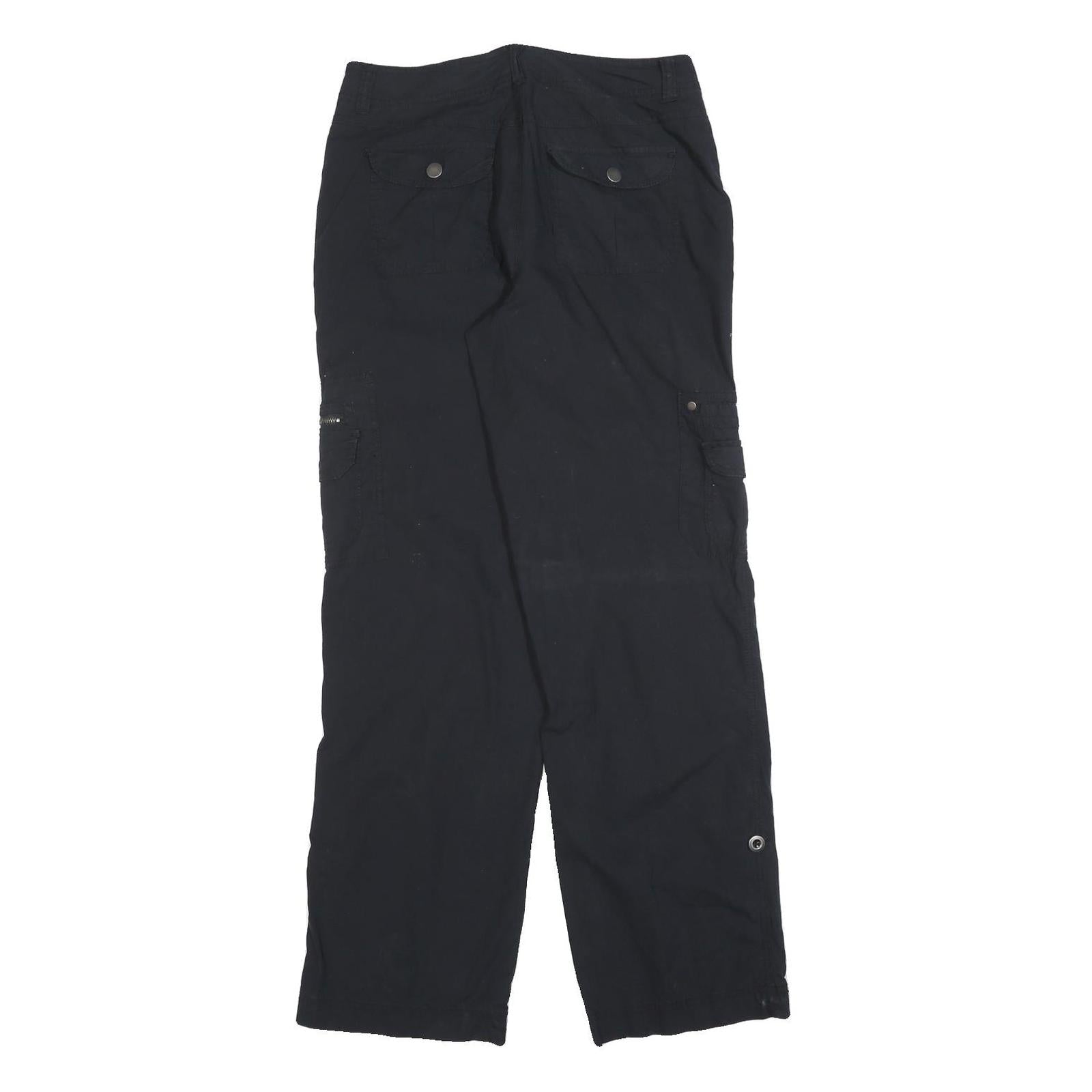 KHAKIS & CO Womens Cotton Blend Black Regular Fit Straight Leg Trousers W30 L32