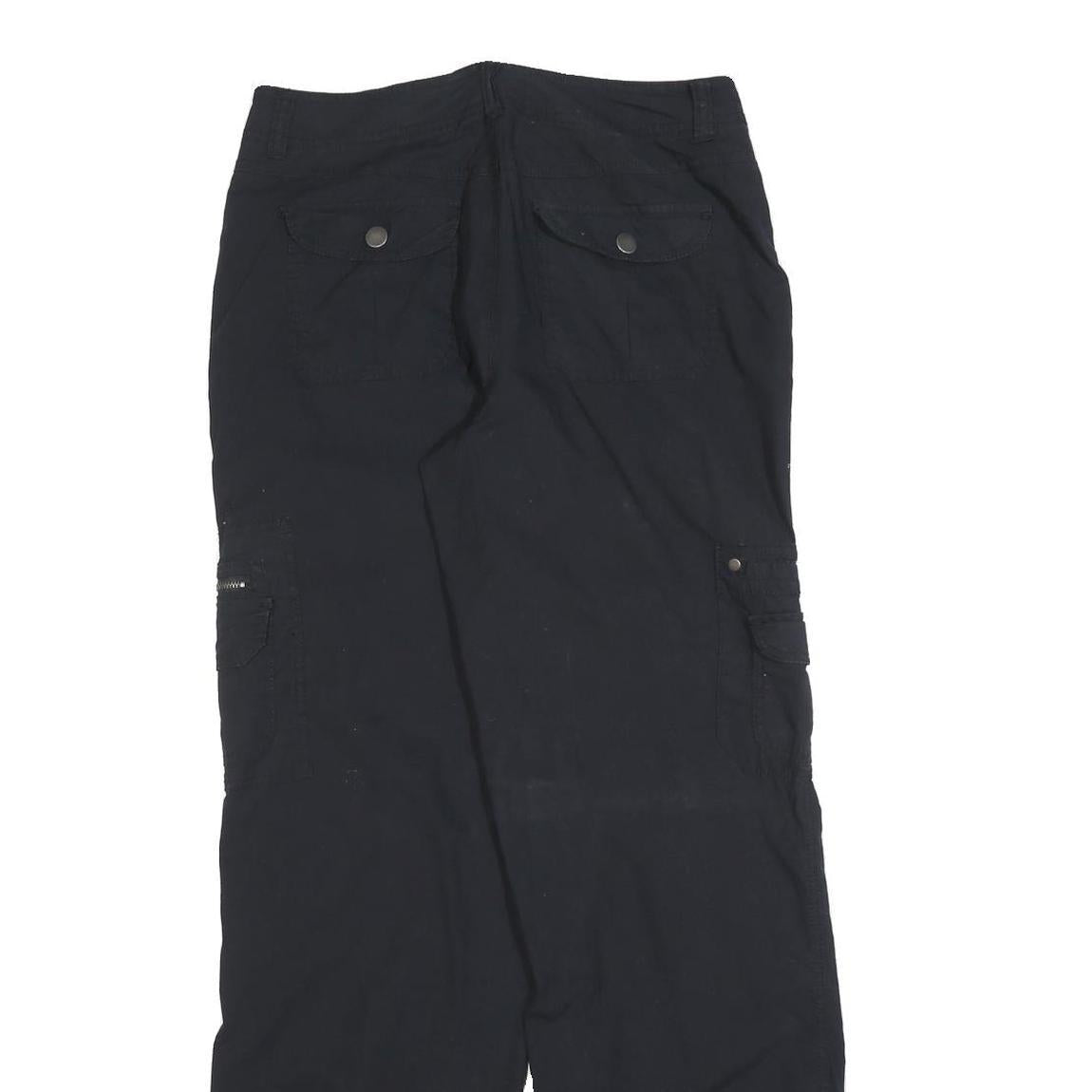 KHAKIS & CO Womens Cotton Blend Black Regular Fit Straight Leg Trousers W30 L32