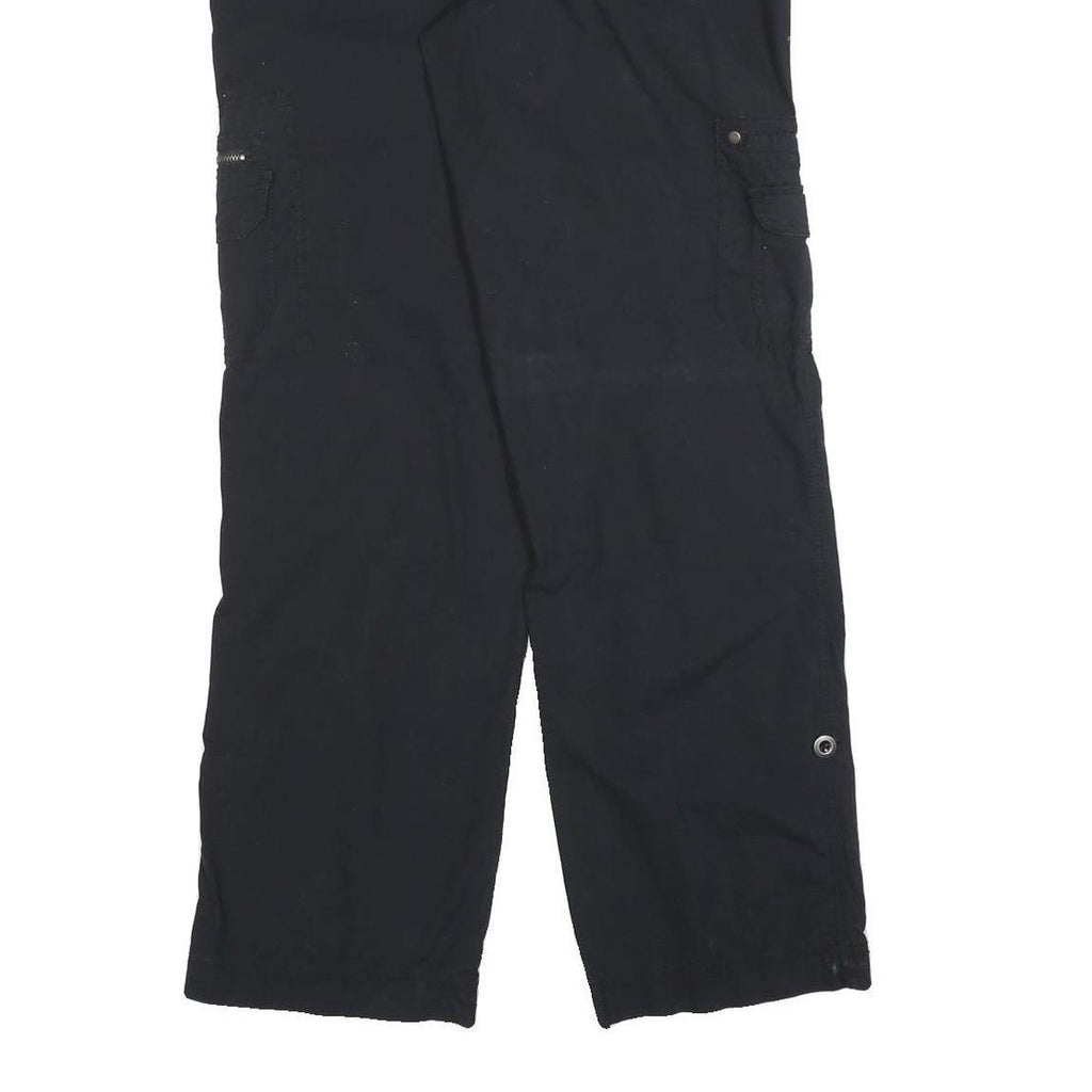 KHAKIS & CO Womens Cotton Blend Black Regular Fit Straight Leg Trousers W30 L32