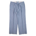 Pleated Mens Trousers Blue Loose Straight W34 L28