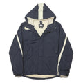 HELLY HANSEN Mens Navy & Cream Outdoor Jacket M Polyester Blend Zip Hooded