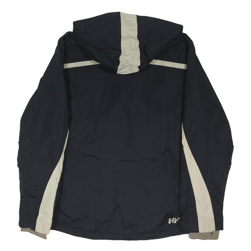 HELLY HANSEN Mens Navy & Cream Outdoor Jacket M Polyester Blend Zip Hooded