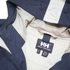 HELLY HANSEN Mens Navy & Cream Outdoor Jacket M Polyester Blend Zip Hooded