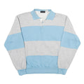 NUCLEUS Womens Blue & Grey Rugby Collar XL Striped Cotton Blend Sweatshirt