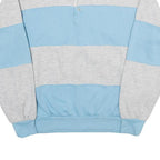 NUCLEUS Womens Blue & Grey Rugby Collar XL Striped Cotton Blend Sweatshirt
