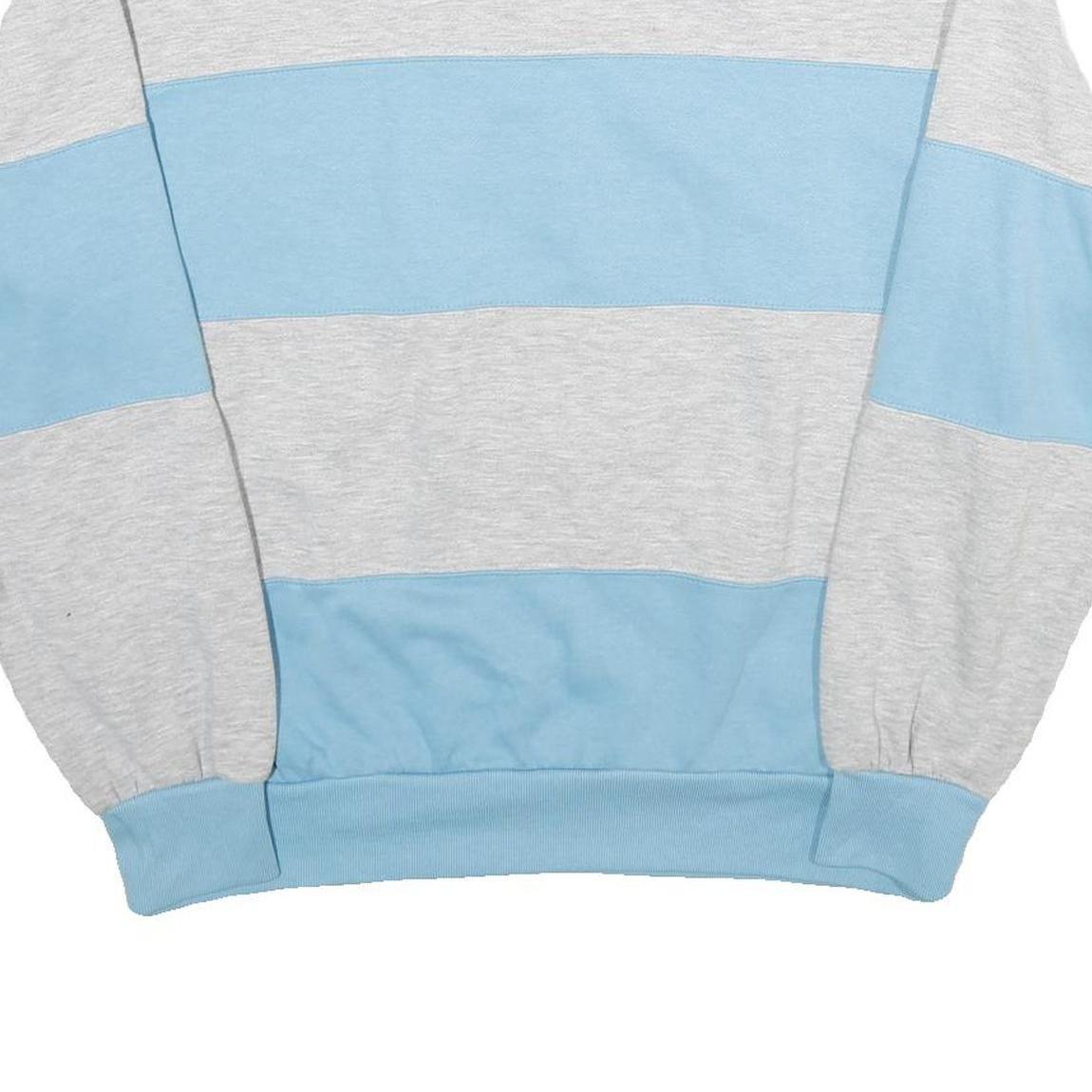 NUCLEUS Womens Blue & Grey Rugby Collar XL Striped Cotton Blend Sweatshirt