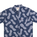 LEVI'S Mens Blue Pineapple Print Shirt S Cotton Blend Casual Summer Style