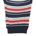 WOOLRICH Womens Navy Blue Red & Grey Printed Top Sleeveless Round Neck S Cotton