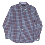 NAUTICA Mens Blue & Maroon Check Shirt 2XL Button Down Long Sleeve Casual