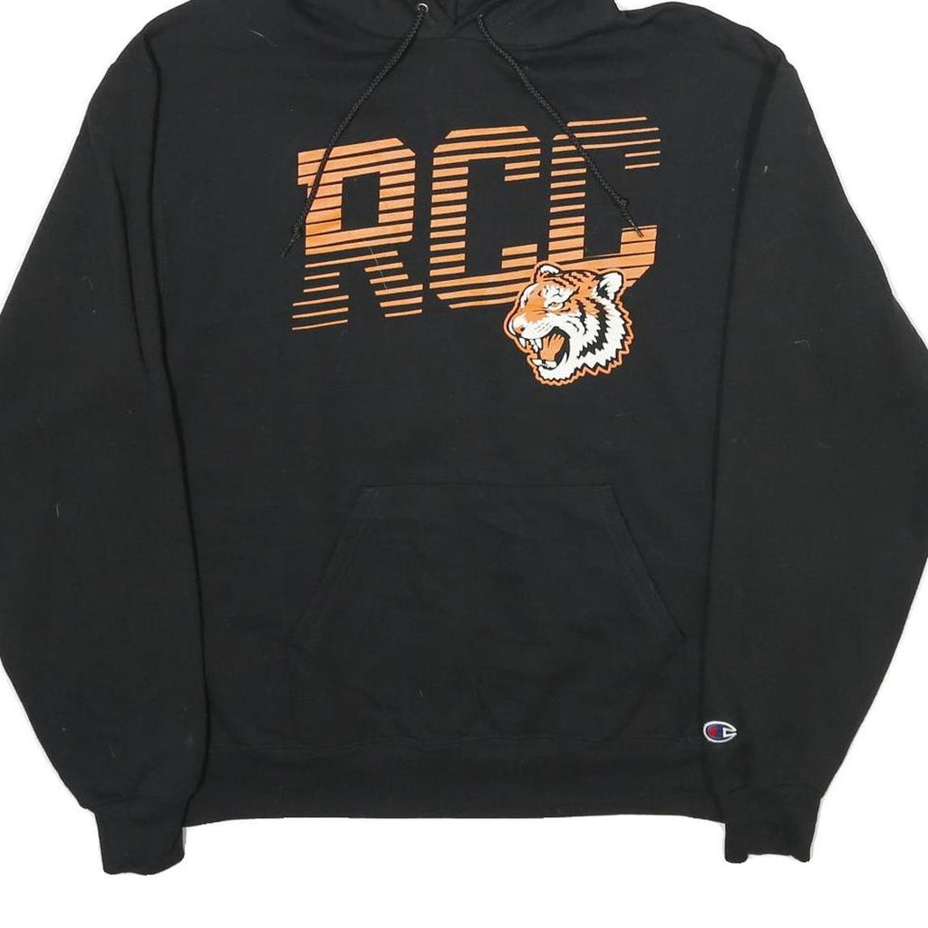 CHAMPION Mens Black Hooded Pullover M RCG Tiger Graphic Hoodie